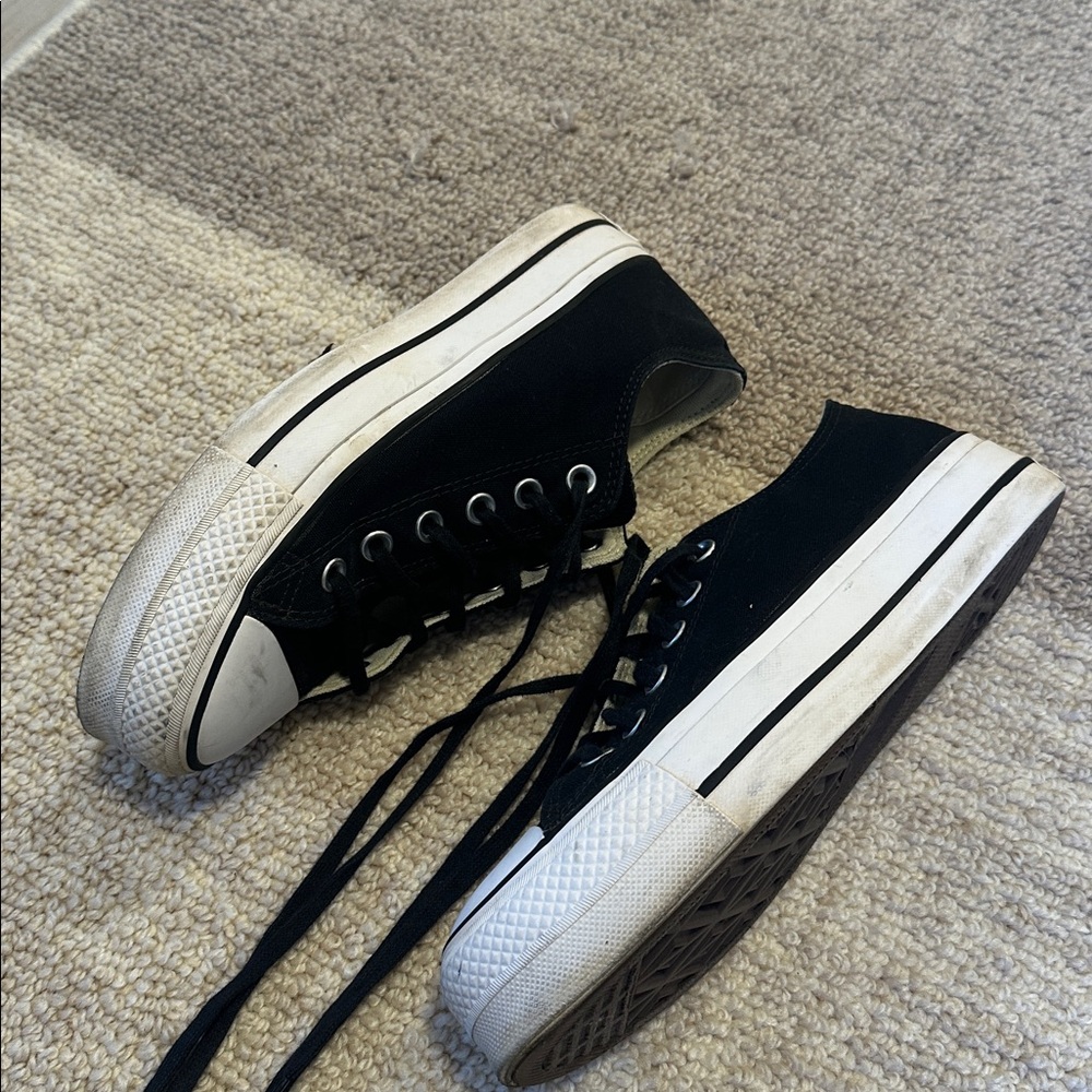 Black Platform Canvas Converse - image 3